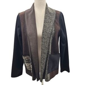 Cameleon Unique Color Block Open Front Cardigan Sweater Jacket‎